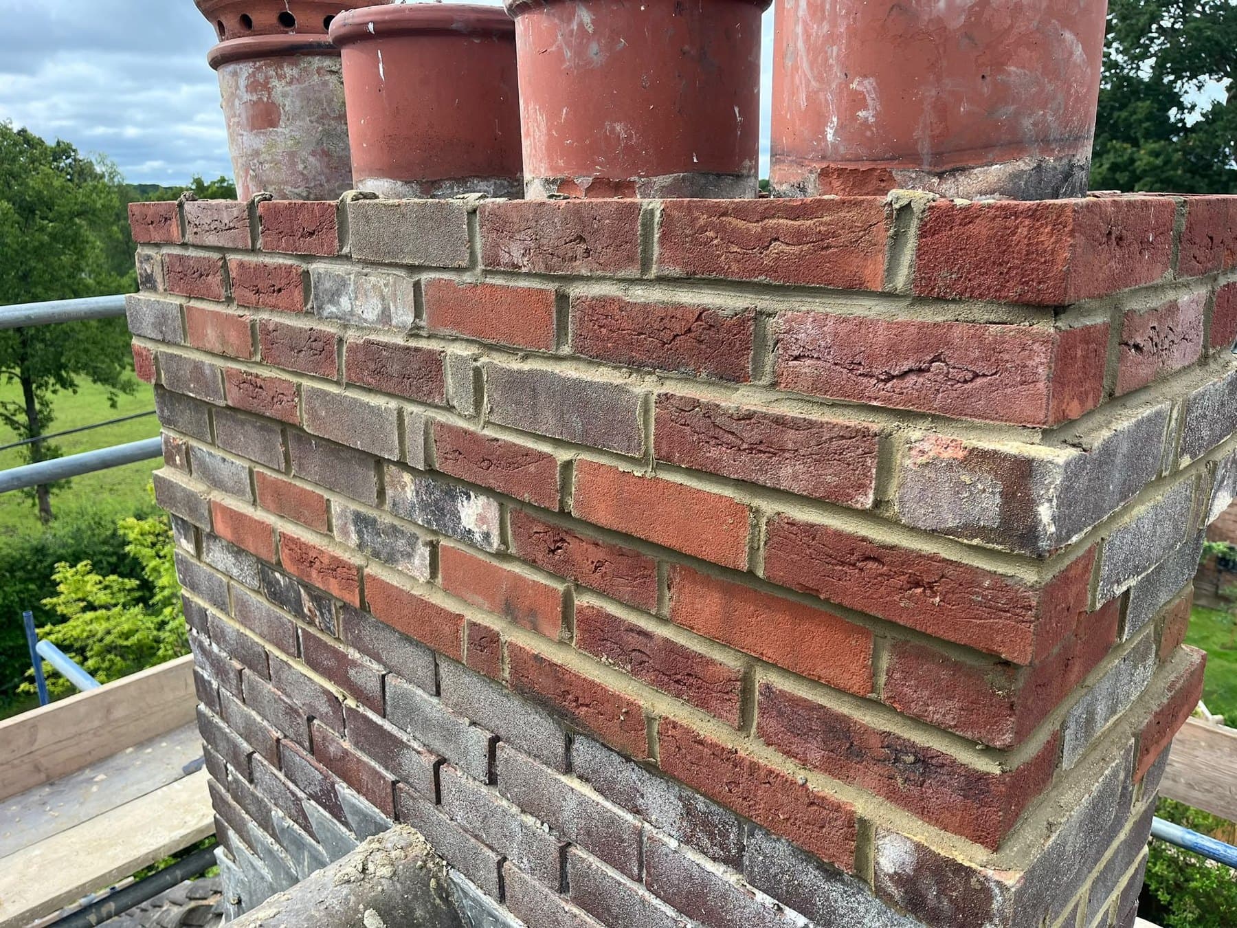 Chimney stack rebuilt and repointed