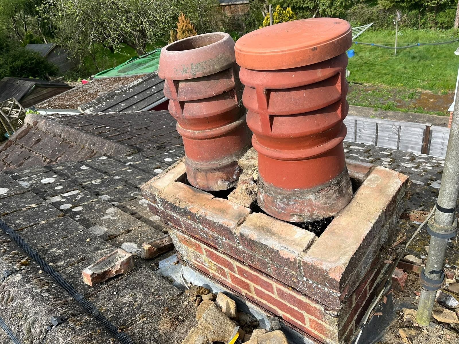 Chimney rebuilt with three pots