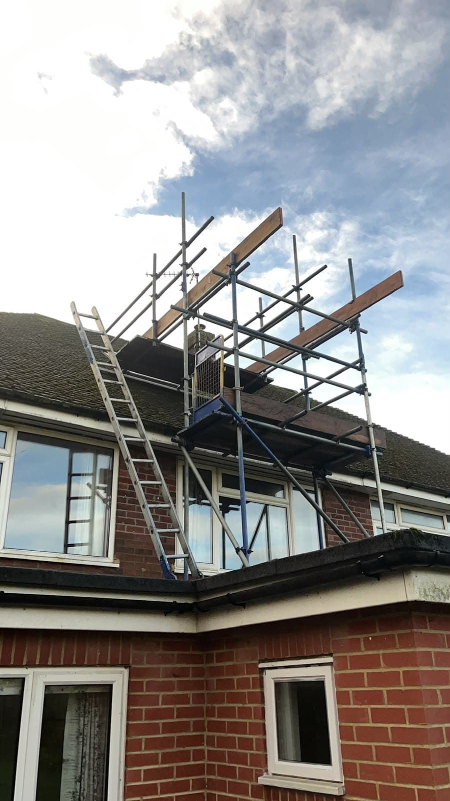 Scaffold and ladder access before stripping